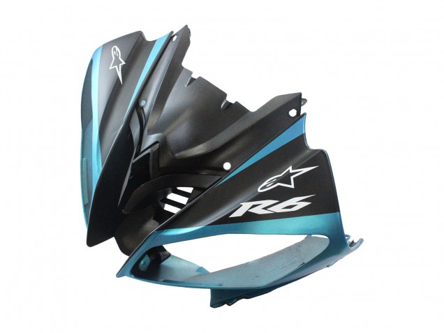 Billige Yamaha YZF 600 R6 Motorrad Verkleidung 2008-2016 - Hellblau Matt Schwarz Petronas ENEOS
