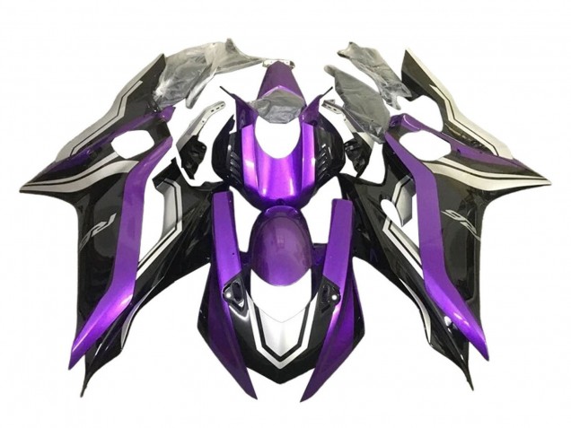 Billige Yamaha YZF 600 R6 Motorrad Verkleidung 2017-2023 - Silber Lila Glanzendes Schwarz