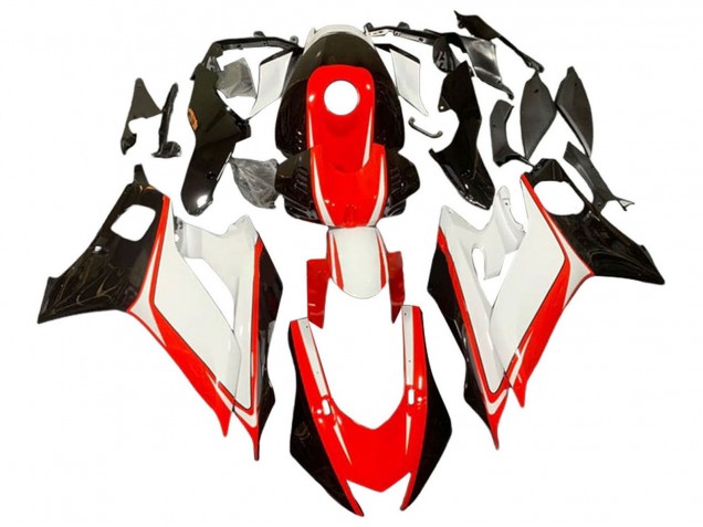 Billige Yamaha YZF 600 R6 Motorrad Verkleidung 2017-2025 - Weiss Rot Glanzendes Schwarz