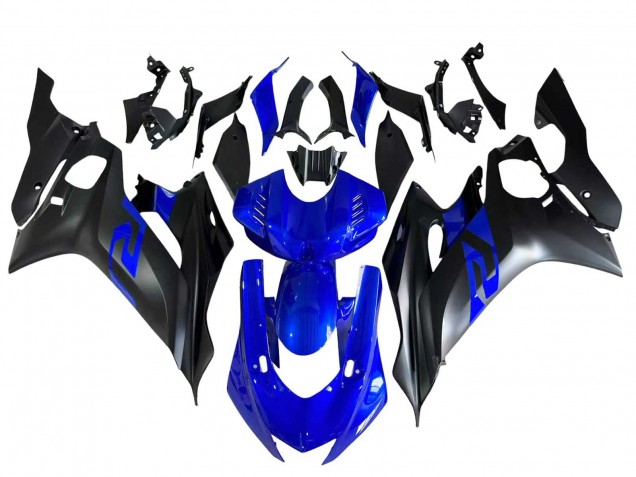 Billige Yamaha YZF 600 R6 Motorrad Verkleidung 2017-2023 - Blau Matt Schwarz
