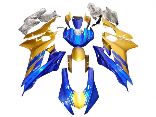 Billige Yamaha YZF 600 R6 Motorrad Verkleidung 2017-2023 - Gold Blau