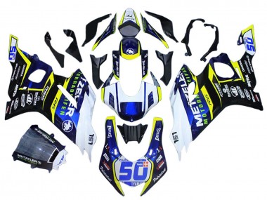 Billige Yamaha YZF 600 R6 Motorrad Verkleidung 2017-2025 - Weiss Gelb Blau