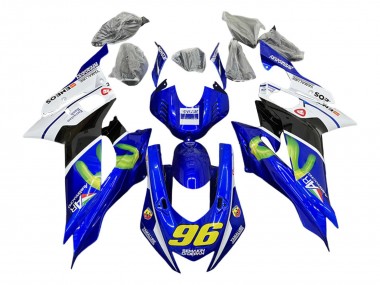 Billige Yamaha YZF 600 R6 Motorrad Verkleidung 2017-2025 - Weiss Blau Schwarz Grun MoviStar Semakin Didepan
