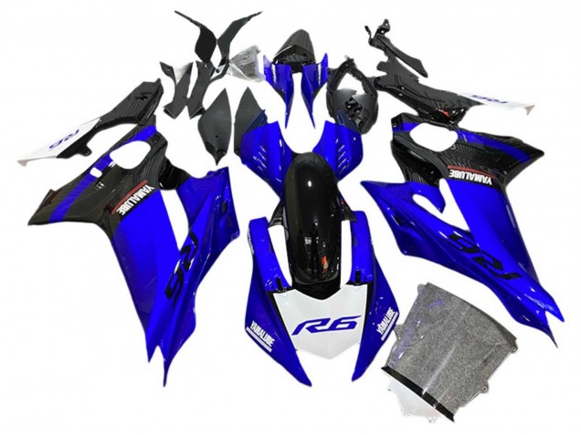 Billige Yamaha YZF 600 R6 Motorrad Verkleidung 2017-2025 - Blau Schwarz Weiss