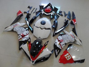 Billige Yamaha YZF R1 Motorrad Verkleidung 2007-2008 - Weiss Rot Schwarz Gelb Dunkel Dog