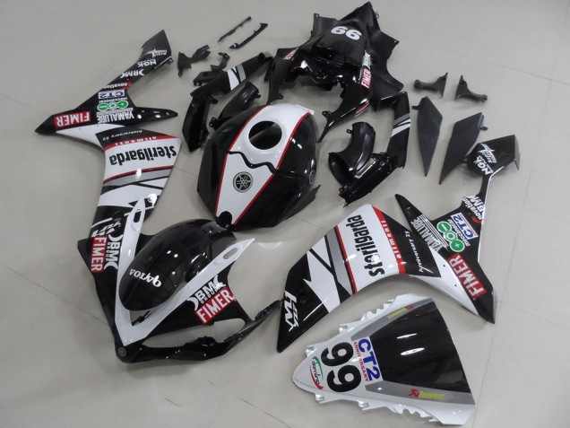 Billige Yamaha YZF R1 Motorrad Verkleidung 2007-2008 - Weiss Schwarz Rot Volvo Fimer Sterilgarda