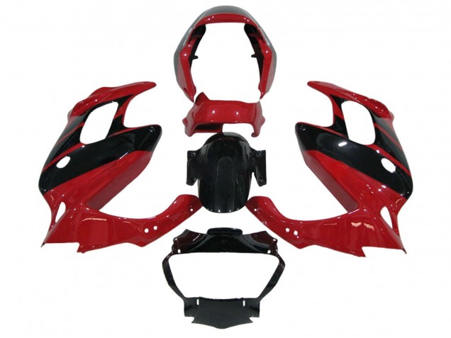 Billige Honda VTR1000F Motorrad Verkleidung 1997-2005 - Rot Glanzendes Schwarz