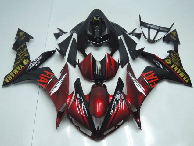 Billige Yamaha YZF R1 Motorrad Verkleidung 2007-2008 - Kastanienbraun Rot Schwarz Fiat