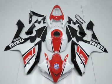 Billige Yamaha YZF R1 Motorrad Verkleidung 2007-2008 - Weiss Rot Glanzendes Schwarz