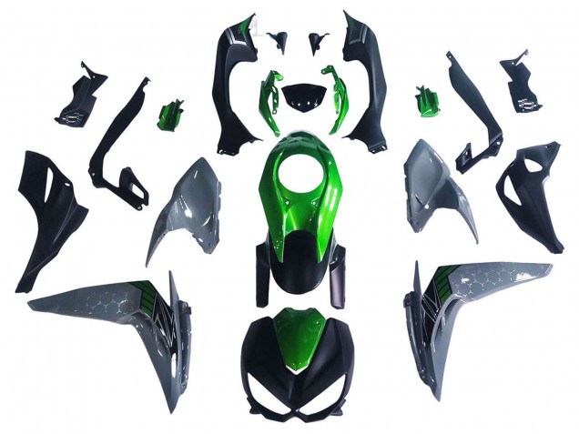 Billige Kawasaki Z1000 Motorrad Verkleidung 2014-2019 - Schwarz Grun Grau