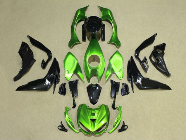 Billige Kawasaki Z1000 Motorrad Verkleidung 2014-2019 - Grun Glanzendes Schwarz