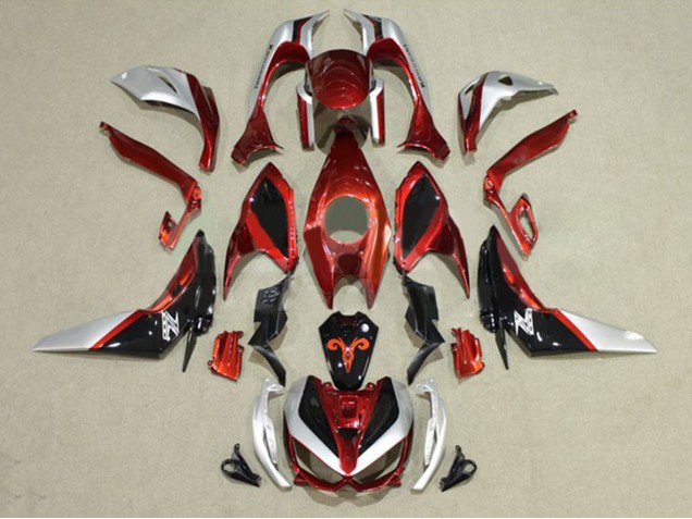 Billige Kawasaki Z1000 Motorrad Verkleidung 2014-2019 - Rot Silber Schwarz