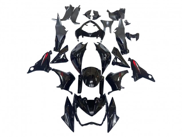 Billige Kawasaki Z800 Motorrad Verkleidung 2013-2018 - Glanzendes Schwarz Rot