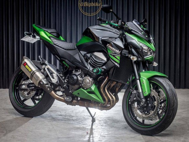 Billige Kawasaki Z800 Motorrad Verkleidung 2013-2018 - Grun Glanzendes Schwarz