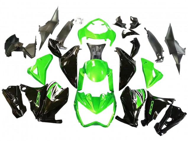 Billige Kawasaki Z800 Motorrad Verkleidung 2013-2018 - Grun Glanzendes Schwarz