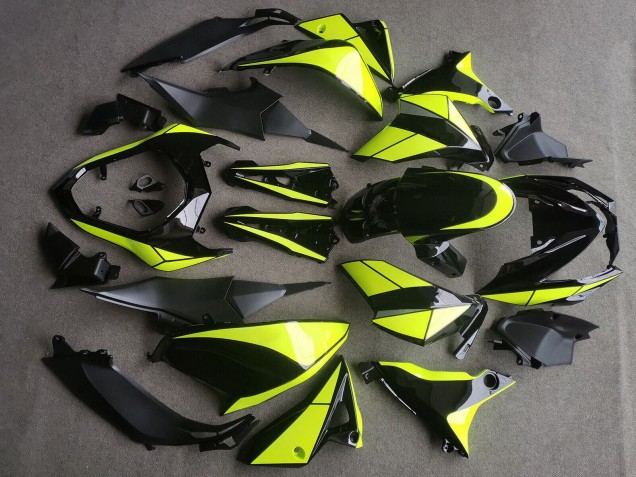 Billige Kawasaki Z800 Motorrad Verkleidung 2013-2018 - Glanzendes Schwarz Neon Gelb