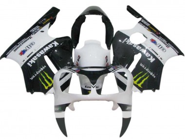 Billige Kawasaki ZX12R Motorrad Verkleidung 2000-2001 - Weiss Schwarz Gelb Elf Monster