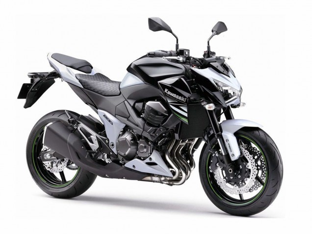 Billige Kawasaki Z800 Motorrad Verkleidung 2013-2018 - Weiss Glanzendes Schwarz Grun