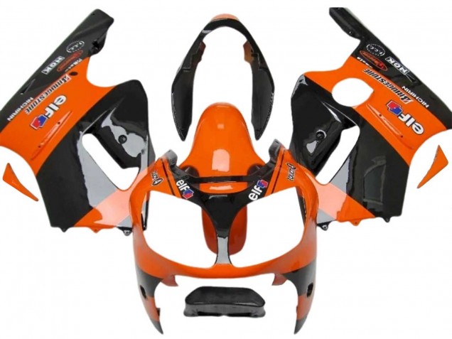 Billige Kawasaki ZX12R Motorrad Verkleidung 2000-2001 - Orange Schwarz Elf Michelin