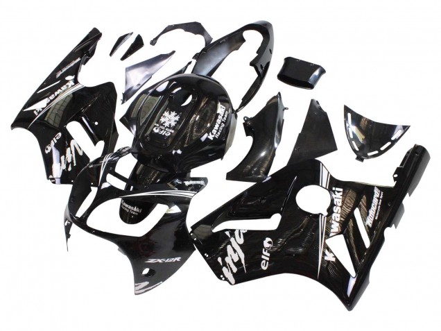 Billige Kawasaki ZX12R Motorrad Verkleidung 2000-2001 - Glanzendes Schwarz Weiss Elf Schnee