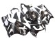 Billige Kawasaki ZX12R Motorrad Verkleidung 2000-2001 - Glanzendes Schwarz Weiss Elf Schnee