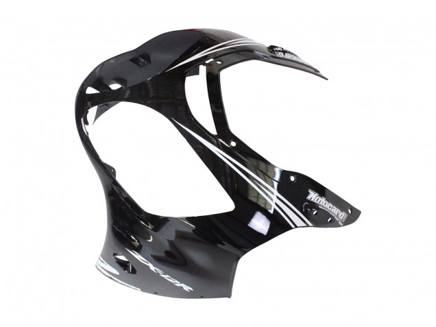 Billige Kawasaki ZX12R Motorrad Verkleidung 2000-2001 - Glanzendes Schwarz Weiss Elf Schnee