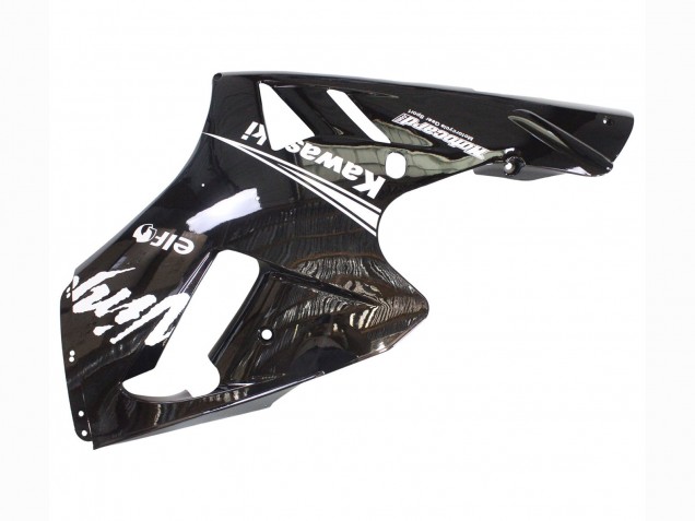 Billige Kawasaki ZX12R Motorrad Verkleidung 2000-2001 - Glanzendes Schwarz Weiss Elf Schnee