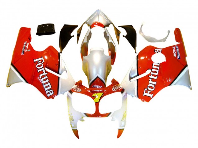 Billige Kawasaki ZX12R Motorrad Verkleidung 2000-2001 - Silber Rot Fortuna Motul 7