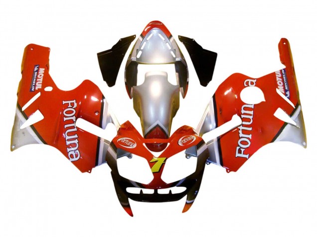 Billige Kawasaki ZX12R Motorrad Verkleidung 2002-2006 - Rot Silber Fortuna