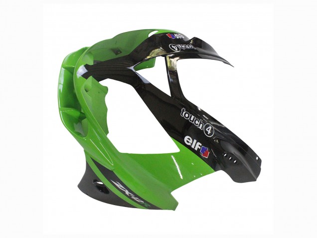 Billige Kawasaki ZX12R Motorrad Verkleidung 2002-2006 - Grun Glanzendes Schwarz Elf Touch4 Monster