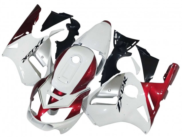 Billige Kawasaki ZX12R Motorrad Verkleidung 2002-2006 - Weiss Rot Schwarz