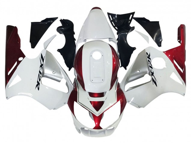 Billige Kawasaki ZX12R Motorrad Verkleidung 2002-2006 - Weiss Rot Schwarz