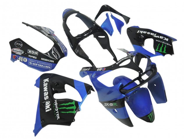 Billige Kawasaki ZX12R Motorrad Verkleidung 2002-2006 - Blau Schwarz Grun Weiss Elf Monster
