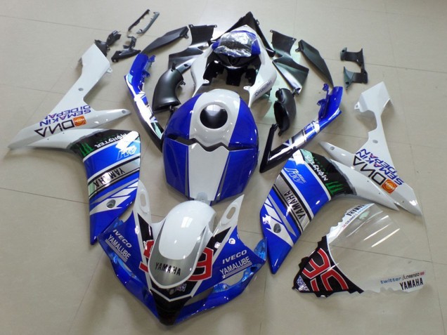 Billige Yamaha YZF R1 Motorrad Verkleidung 2007-2008 - Weiss Blau Schwarz Grun Monster Yamalube