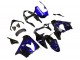 Billige Kawasaki ZX9R Motorrad Verkleidung 2000-2001 - Glanzendes Schwarz Blau Flamme Weiss