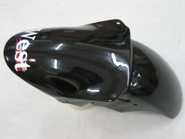 Billige Kawasaki ZX9R Motorrad Verkleidung 2000-2001 - Glanzendes Schwarz Weiss West