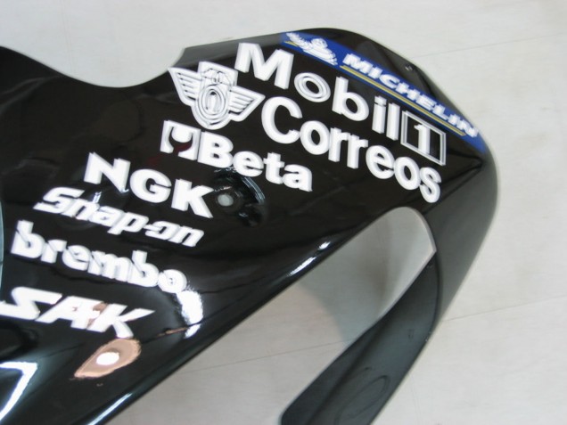 Billige Kawasaki ZX9R Motorrad Verkleidung 2000-2001 - Glanzendes Schwarz Weiss West