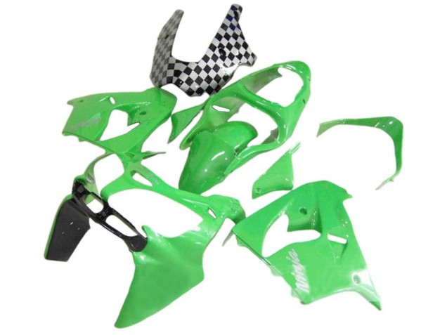 Billige Kawasaki ZX9R Motorrad Verkleidung 2000-2001 - Grun Schwarz Weiss Ninja