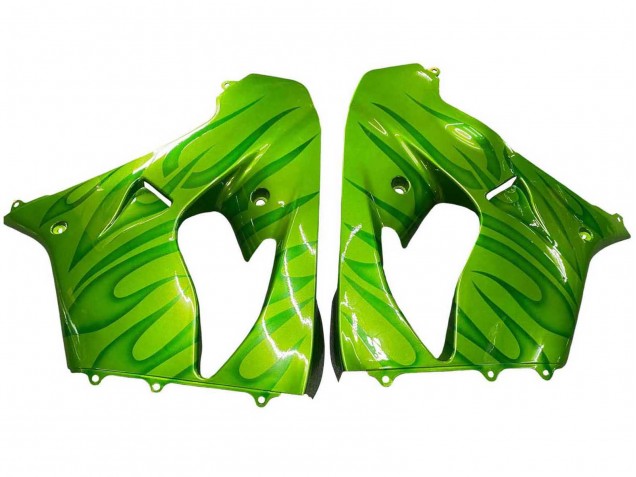 Billige Kawasaki ZX9R Motorrad Verkleidung 2000-2001 - Grun Flamme