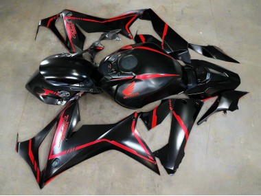 Billige Honda CBR650R Motorrad Verkleidung 2019-2020 - Glanzendes Schwarz Rot Streifen