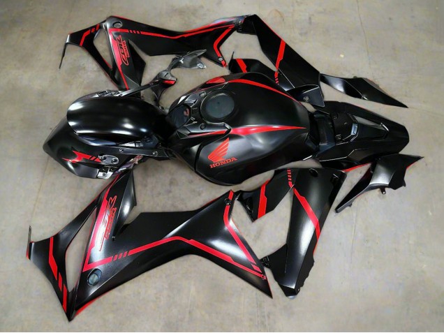 Billige Honda CBR650R Motorrad Verkleidung 2019-2020 - Glanzendes Schwarz Rot Streifen
