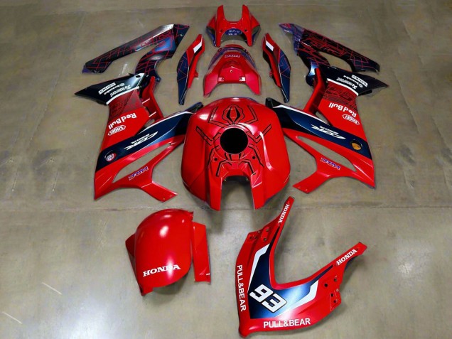 Billige Honda CBR650R Motorrad Verkleidung 2019-2020 - Rot Weiss Dunkel Blau HRC Pull&Bear 93