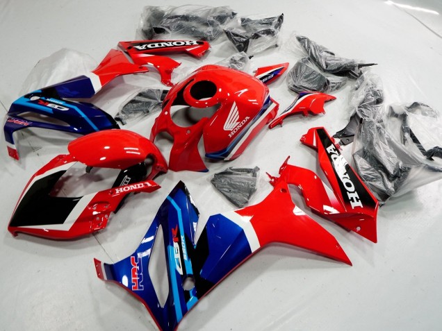 Billige Honda CBR650R Motorrad Verkleidung 2019-2020 - Rot Weiss Blau Glanzendes Schwarz HRC