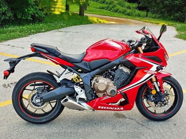 Billige Honda CBR650R Motorrad Verkleidung 2019-2020 - Rot Weiss Schwarz Streifen