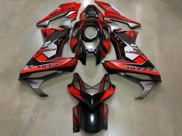 Billige Honda CBR650R Motorrad Verkleidung 2021-2023 - Rot Silber Glanzendes Schwarz