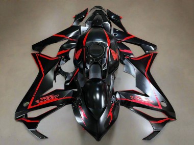 Billige Honda CBR650R Motorrad Verkleidung 2021-2023 - Glanzendes Schwarz Rot Streifen