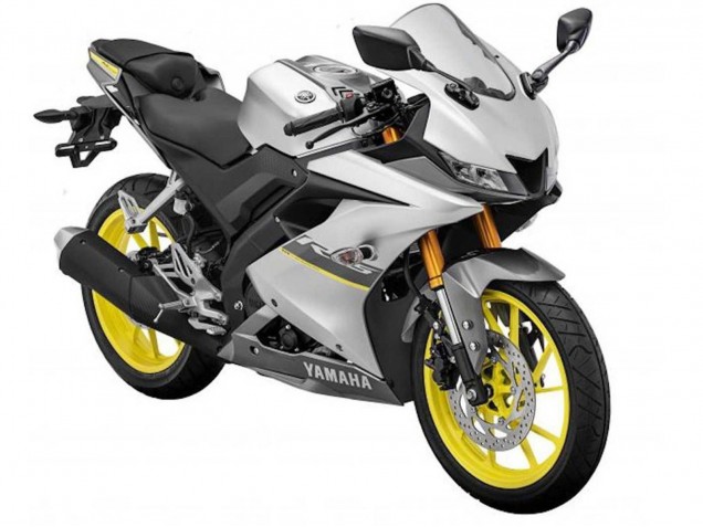 Billige Yamaha YZF R15 Motorrad Verkleidung 2018-2024 - Matt Silber Gelb