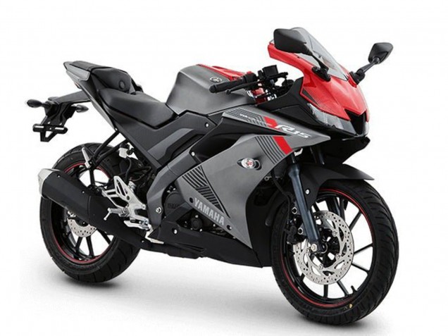 Billige Yamaha YZF R15 Motorrad Verkleidung 2018-2024 - Matt Grau Rot