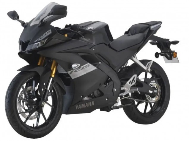 Billige Yamaha YZF R15 Motorrad Verkleidung 2018-2024 - Matt Schwarz Silber