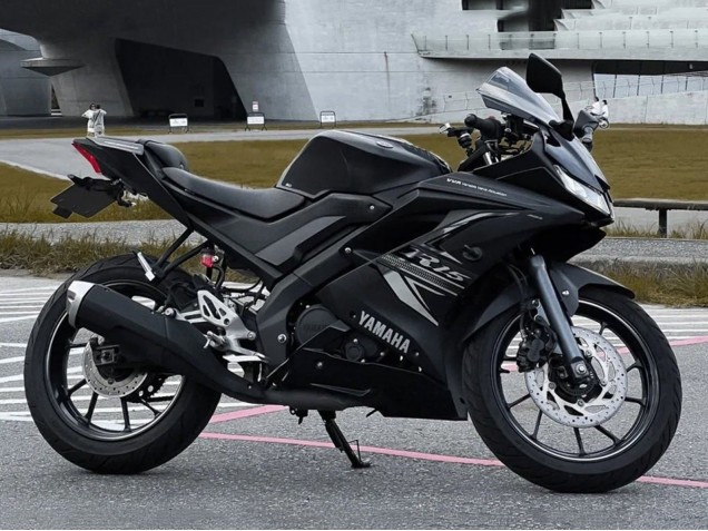 Billige Yamaha YZF R15 Motorrad Verkleidung 2018-2024 - Matt Schwarz